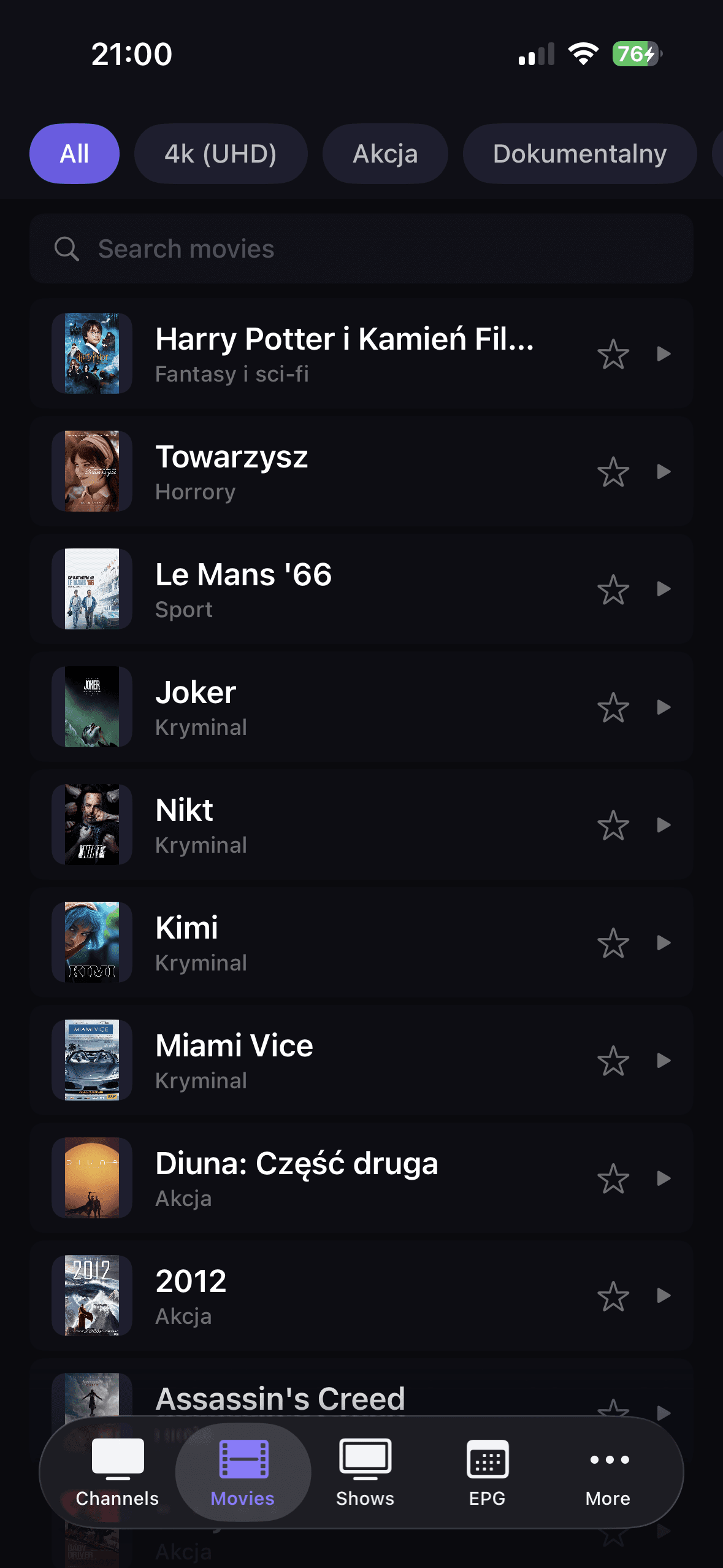 DaddyTV movies on Android